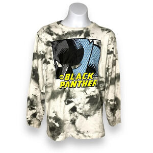 Marvel Black Panther Tie-Dye Long Sleeve Graphic Tee Size Large